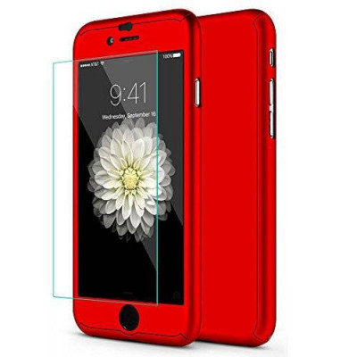 Husa Apple iPhone 7+ Red acoperire completa 360 grade + folie de sticla gratis foto