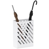 HOMCOM Suport pentru Umbrele cu Tavă pentru Colectarea Picăturilor și 4 C&acirc;rlige, 28x14x41 cm, Alb | Aosom Romania