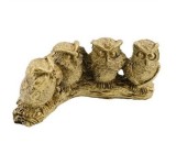 Statueta Feng Shui din rasina cu cele 4 bufnite intelepte, 12,5cm,Z7