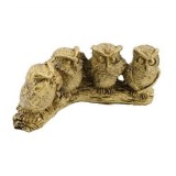 Statueta Feng Shui din rasina cu cele 4 bufnite intelepte, 12,5cm,Z7