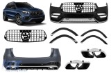 Un pachet de design tip GLE63 potrivit pentru Mercedes GLE SUV W167 2019-2023, dupa 2024, cu garnituri cromate si capete cromate Performance AutoTunin