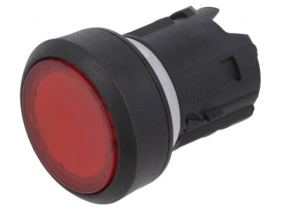 Comutator apăsare 22mm roșu plat foto