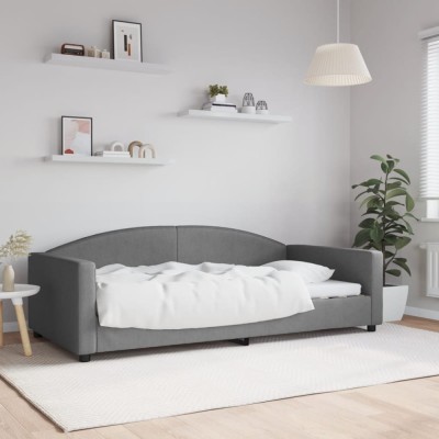 vidaXL Cadru de pat, gri &amp;icirc;nchis, 100 x 200 cm, material textil foto