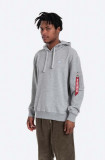 Alpha Industries bluză bluză Alpha Industries X-Fit Hoody bărbați, culoarea gri, cu glugă, uni 158321.17-grey