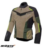 Cumpara ieftin Geaca (jacheta) barbati pentru scuter - motocicleta Touring Seventy vara model SD-JT70 Atacama culoare: nisipiu/verde/galben fluor Nisipiu/verde/galbe