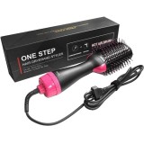 Perie electrica de par fixa, flippy, pentru volum, ceramica, 3 setari de temperatura, 1000w, pentru toate tipurile de par, negru-roz