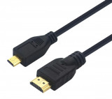 Cablu HDMI - micro HDMI, 8 canale, full HD, 4K, izolatie dubla, suport video 3D, negru