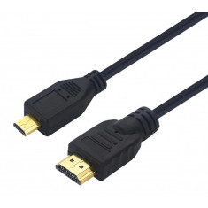 Cablu HDMI - micro HDMI, 8 canale, full HD, 4K, izolatie dubla, suport video 3D, negru