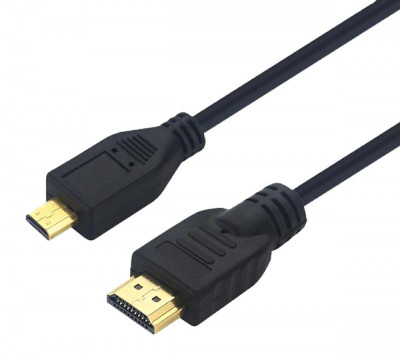 Cablu HDMI - micro HDMI, 8 canale, full HD, 4K, izolatie dubla, suport video 3D, negru foto