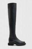 Cumpara ieftin AllSaints ghete de piele Leona Boot femei, culoarea negru, cu toc plat, WF587Z