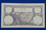 100 lei 1920, seria V.1068 0527, culoare albastră, stare excelentă, rară