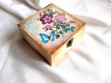 Cutie elemente florale si fluture, cutie lemn 35254