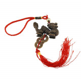 Amuleta feng shui cu dragon si monede norocoase 26cm