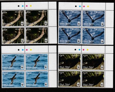Niuafo&amp;#039;ou 2016-Fauna,Pasari,Petrelul negru,serie 4 val.bloc de 4,MNH,Mi.607-610 foto