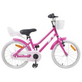 vidaXL Bicicletă pentru Copii 18 Inci pentru 5-7 ani Roz &icirc;nchis 42009228