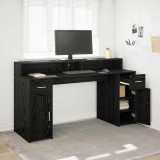 Cumpara ieftin Birou Stejar Negru 160 x 55 x 91 cm Lemn prelucrat