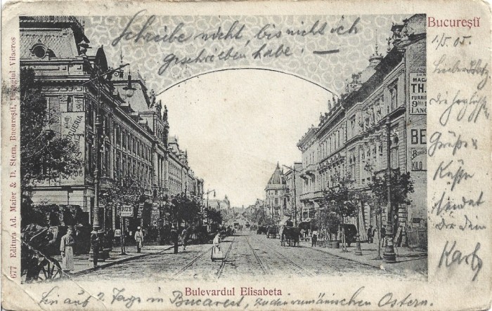 CP771N București, Bulevardul Elisabeta, 1905, carte poștală
