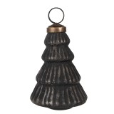 Cumpara ieftin Set 6 globuri brad Craciun sticla neagra 6x9 cm