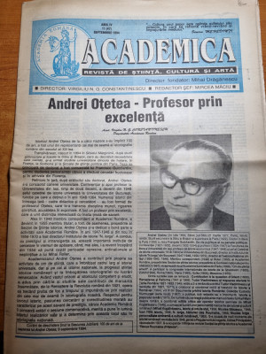 Ziarul Academica septembrie 1994-stiinta cultura si arta foto