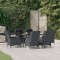 vidaXL Set mobilier de grădină, 7 piese, gri &icirc;nchis, poliratan 3156791
