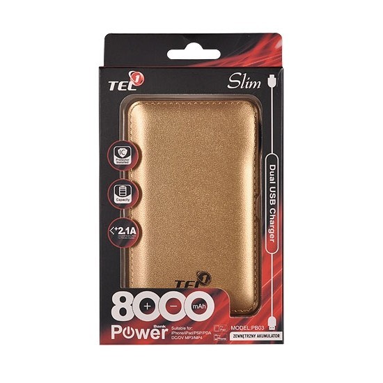 Baterie Externa TELL 8000 mAh (Auriu)