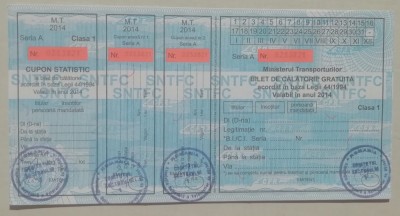 M3 C18 - 2014 - Document de transport gratuit pentru militari - clasa I foto