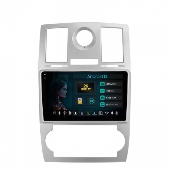 Navigatie 2K Chrysler 300C (2004-2011) 4GB RAM Android 13 Octacore Slot Sim 4G DSP GPS Wi-FI Carplay Android Auto USB Bluetooth Waze Touchscreen 9.5 I