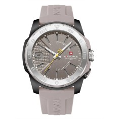 Ceas Barbati Naviforce 7112 Gri , Design Army, Functii Multiple, Rezistent la socuri, Rezistent la Apa 3ATM