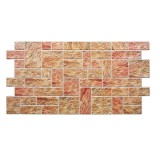 Panou decorativ, PVC, model piatra 3D, nuante maro rosiatic, 96x48.5 cm, Artool