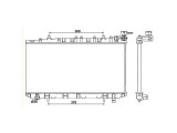 Radiator racire Nissan Sunny N14/Y10, 06.1990-09.1995, motor 1.4, 55 kw; 1.6, 66/70 kw; benzina, cutie manuala, 4x4 655x324x23 mm, aluminiu/plastic,