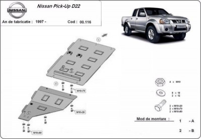 Scut metalic cutie de viteze Nissan Pick Up D22 1997-2005 foto