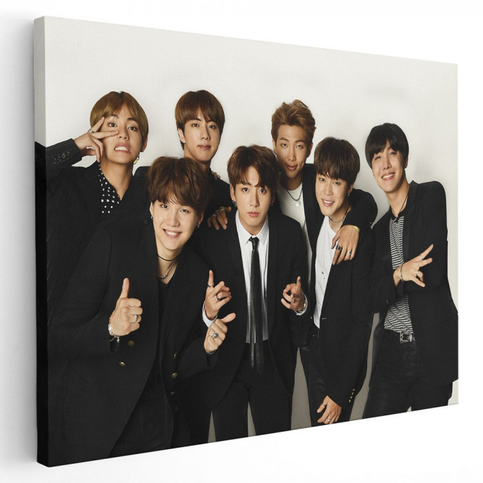 Tablou afis BTS formatie de muzica 2314 Tablou canvas pe panza CU RAMA 30x40 cm