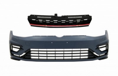 Bara fata cu Grila Centrala compatibila cu VW Golf 7.5 (2017-2020) R GTI Design Performance AutoTuning foto