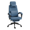 Scaun de birou rotativ cu tetiera si suport pentru picioare, albastru deschis