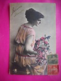 HOPCT 12226 -FELICITARE VECHE -FEMEI FRUMOASE -STAMPILOGRAFIE/ TIMBRU -FRANTA -EUROPA - -ROMANTICA- -CIRCULATA