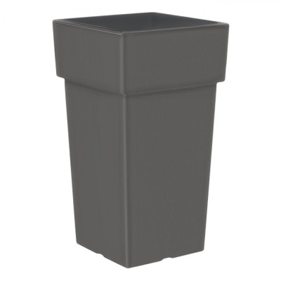 Ghiveci Flori, Model Patrat, Plastic, Gri Mat, Capacitate 26L, Dimensiuni 27x27x49cm foto