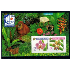 Singapore 1995 - Flora si fauna, orhidee, colita ndt neuzata