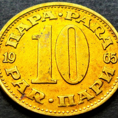 Moneda 10 PARA - RSF YUGOSLAVIA, anul 1965 *cod 2057 = A.UNC / UNC luciu batere