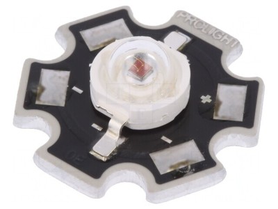 LED Putere Roșie 1W 350mA 130&amp;deg; foto
