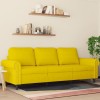 Gossi canapea cu 3 locuri, galben, 180 cm, catifea