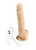 Dildo cu telecomandă cu vibrații rotative și vibrații de culoare carne 18 cm