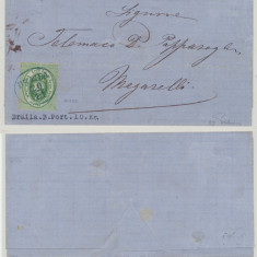 DDSG 1867 10 Kr pe plic circulat pe Dunare in Romania, intre Braila - Magurele