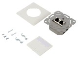 Soclu de perete Goobay 68721 RJ45 Cat 6a 8p8c x2 IEEE 802.3at Alb