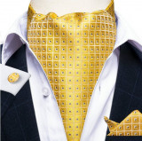 Set cravata / esarfa Ascot matase + batista + butoni, model 70