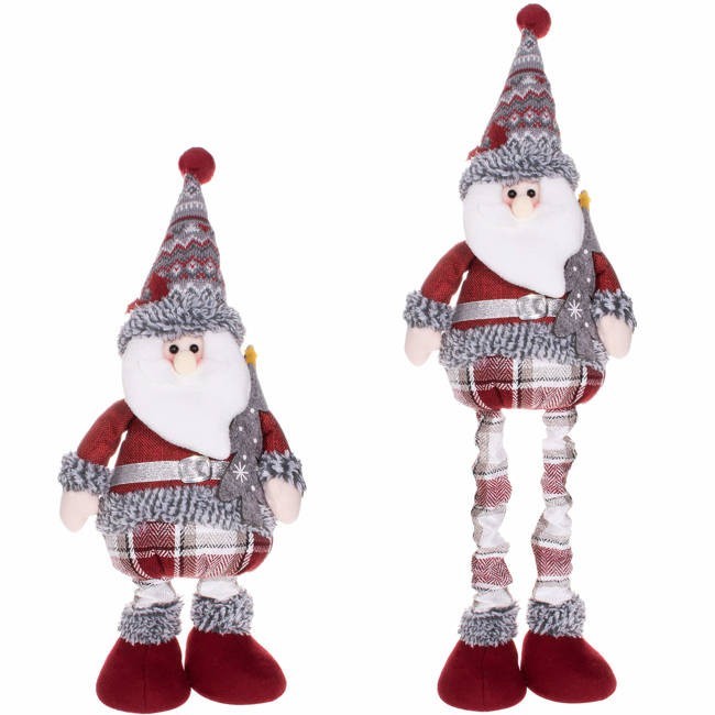 Figurina Craciun, Mos Craciun, picioare telescopice, inaltime extensibila 57-80cm Household NewTrend
