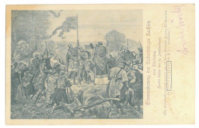 2201 - SIBIU, Romania - old postcard + Vignieta - used - 1916 foto