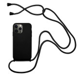Husa compatibila cu apple iphone 14 pro max, strap, cu snur prindere gat regrabil, camera protect, antishock, negru