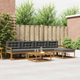 vidaXL Set de canapele de exterior cu pernă 6 pcs Natural și Antracit 3367465