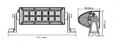 LED Bar Auto Offroad 36W/12V-24V, 2640 Lumeni, 7,5&amp;amp;#8243;/19 cm, Spot Beam 12 Grade foto