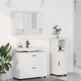 Cumpara ieftin Set de mobilier pentru baie 3 buc. Alb Lemn aranjat si metal